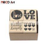 Box Package DIY Creative Rubber Wooden Handle Love Stamp Set of 4