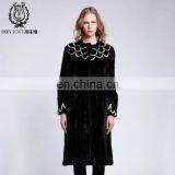 Luxury Mink Fur Overcoat Ladies Fur Dress Fly Wing Pattern Mink Fur Coat thumbnail-1