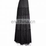 Q-309 Punk Rave Gothic Gypsy Black Long Skirt thumbnail-2