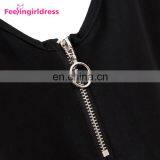 Womens V Neck Plus Size Romper Short Jumpsuits Sexy Bodycon For Black Zipper thumbnail-5