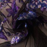 China High Quality Fabrics Floral Sequence Embroidery Net Lace Fabric thumbnail-2
