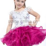 High quality Glamorous Cotton Lining Crystal Blings Puffy Ball Gown Tutu Flower Girl Dresses For Pageant Birthday Wedding Party