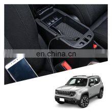 Interior Accessories Parts Silicone Armrest Rest Storage Box Center Control Console Organizer Tray For Jeep Renegade 2015-2020