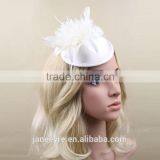 Wholesale Satin Felt Base Flower With Feather Baby Headband thumbnail-2