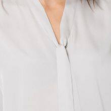 Ladies' 100%silk Long Sleeve Neck Belt Blouse thumbnail-3