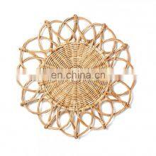 High Quality Woven Round Rattan Placemats For Dinning Table/Rattan Cup Coasters Dining Table Mat thumbnail-3