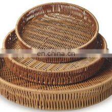 Supermarket Round Fruit and Vegetable Food Grade Plastic Rattan Basket Display Bread Basket Storage Basket thumbnail-4