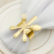 Popular Wholesale Cutlery Designed Napkin Rings for Holiday Party Dinner Wedding thumbnail-1