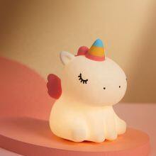 New Cute Unicorn Soft Silicone Rechargeable Sensor Night Light Bedroom Bedside Night Light for Children Kids thumbnail-6