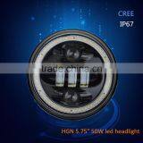 Smart Design Diecast Aluminum Housing 5.75'' 50w Harley Led Headlight thumbnail-1