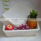 White Rectangular PP Rattan Display Basket in Supermarket thumbnail-3