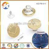 Garment Accessories Fashion Custom Gold Metal Button