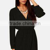 Hot Selling Summer Women V Neck Long Sleeve Casual Dress/ thumbnail-2
