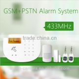 Wireless GSM Alarm home Automation Security System with RFID card and RF socket to control home appliance