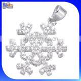 Fashion Trendy Express Cheap Rose Gold Plated Micro Pave Zircon CZ Snowflake Copper Pendant Brass Pendant thumbnail-2