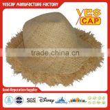 cheap plain wholesale straw cowboy hats/straw hats for 2016 spring and summer