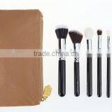 Wooden 8 Pcs Goat Hair Makeup Brush Set With Cosmetic Kit