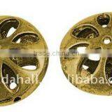 Alloy Beads, Lead Free & Nickel Free, Flat Round, Antique Golden Color, About 17x8mm, Hole: 1mm(PALLOY-GK010-AG-FF) thumbnail-1