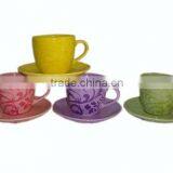 Ceramic Decal Coffee Mug Set 4Asst