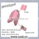 Pink leather shell eva hard drive external bag custom made