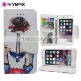 Wholesale Stand Wallet Card Case PU Leather Flip Cover for Iphone 6 thumbnail-2