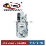 Glass shower door fittings support bar tube to glass connector and clamp