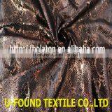 New Fancy Item 95% Polyester 5% Spandex Warp Knitted Velvet With Bronze Foil Python Pattern Print Fabric thumbnail-4