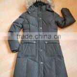 Faux Fur Hood Soft Pongee Fabric Puffer Quilted Womens Bubble Coat thumbnail-5