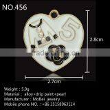 Gold Metal Button Rhinestone Craft ,hair Accessory Handmade Pearl Diamond Flat Back Buttons 27mm DIY-456 thumbnail-2