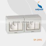 European multiple 250V power wall switch and socket SP-2FRS
