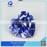 hot selling gemstones products heart cut tanzanite color loose cubic zirconia stone