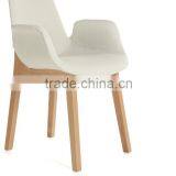 Customize Wooden Dining Chair Beige Fabric Restaurant Furniture Chair thumbnail-1