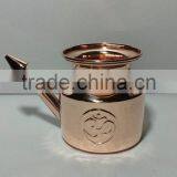 Copper YOGA OM Jal Neti Pot for Nasal Irrigation Congestion Allergies, Sinutis, Head Aches and Asthma Health Benefits