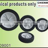Chinese Semi Pneumatic Plastic wheel rubber wheel/wheelbarrow tyre.plastic Hub wheel