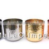 Brass Copper Metal Candle Container Hammered Candle Jar thumbnail-1