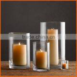 High Quality Round Clear Hurricane Candle Glass Cylinders thumbnail-1