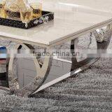 C380 2015 Stainless Steel Modern Coffee Table Marble Top Modern Coffee Table thumbnail-3