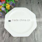 High Quality 7 Inch/9 Inch White Octagon Ceramic Divided Dinner Plate Dishes Restaurant thumbnail-1