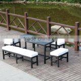 Aluminum Frame Rattan Table and Chair Dining Set for Garden thumbnail-3