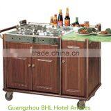 Luxury Hotel Wooden Cooking Cart With Marble Platform thumbnail-1