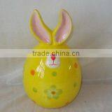 Ceramic Easter Cookie Jar Rabbit Design, Handpainted thumbnail-1