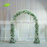 GNW FLA1609018 Hot White Artificial Cherry Blossom and Wisteria Wedding Flower Arch for Decoration thumbnail-2