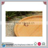 VINTAGE ROUND OVAL WOODEN DIP SNACK SERVING TRAY 12" DIAMETER thumbnail-4