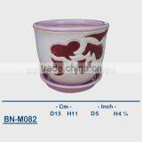 Vietnamese Ceramic Hand Carved Mini Flower Pot BN-M082 thumbnail-1