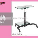 Workstation Steel Frame Rolling Computer Desk With Silding Keyboard Shelf thumbnail-3