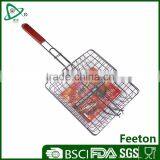 Non-stick Food Grade Cheap Bbq Grill Picnic Basket With Wooden Handle thumbnail-1