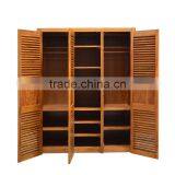 Furniture For Bed Room,Cabinet Solid Teak Wood ,3 Doors With Louvre, With Shelves and Drawers Inside thumbnail-2