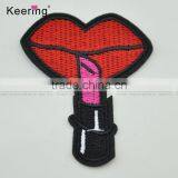 3D Colorful Fashionable Lip Custom Embroidery Textile Patches WEF-076 thumbnail-1