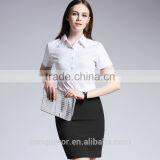 Ladies Fashion Short Sleeve Work Shirt Cotton Shirt thumbnail-2