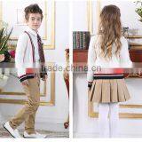 2016 Children School V Neck Buttoned Contrasted Trims Cable Knit Cardigan Uniform Sweater thumbnail-2